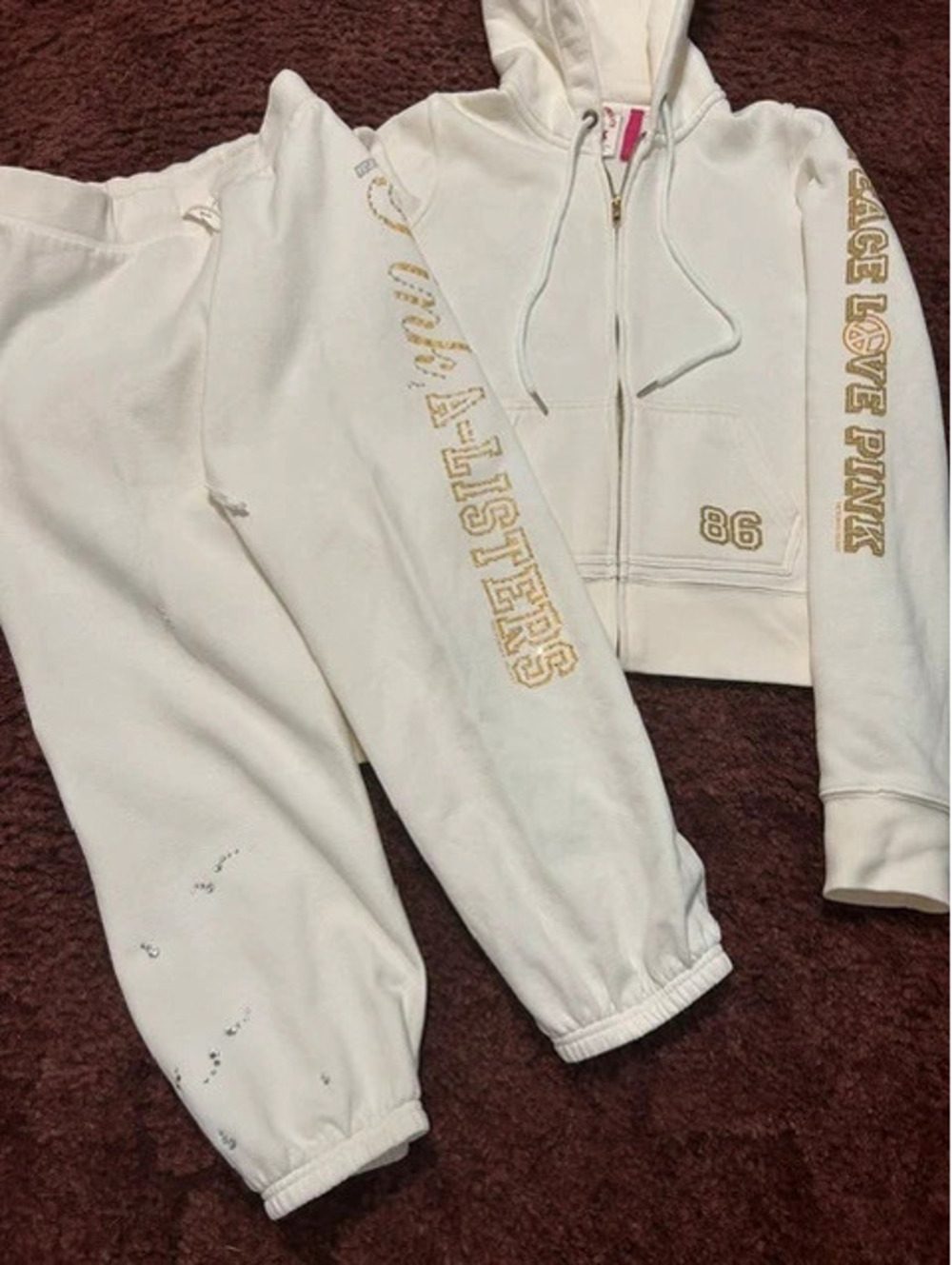 Victorias Secret Pink cream capri set